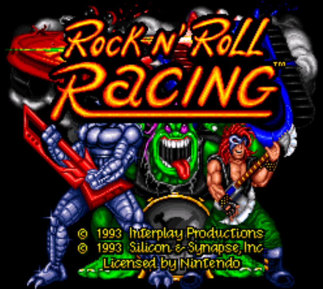 Rock N Roll Racing Title Screen